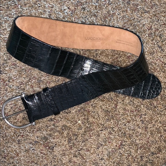 Lucchese Accessories - Genuine Crocodile Black Belt